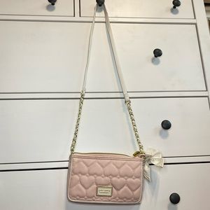 Betsy Johnson Pink Heart Quilted Cross Body Purse